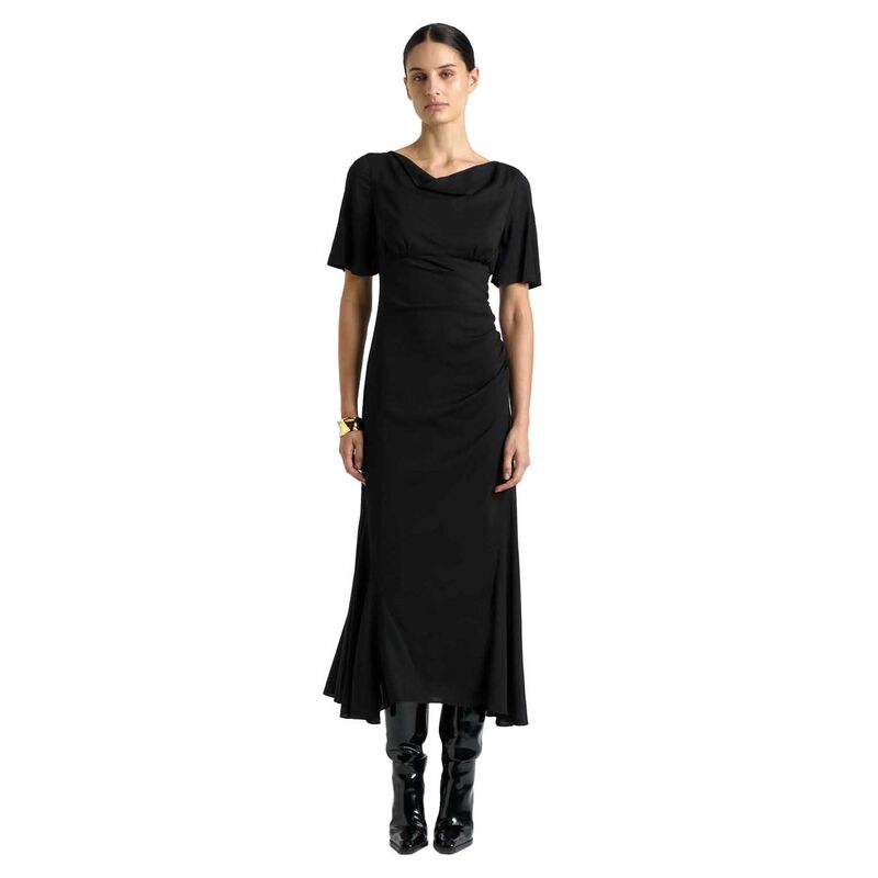 Cue Short Sleeve Ruched Midi Dress image number 0